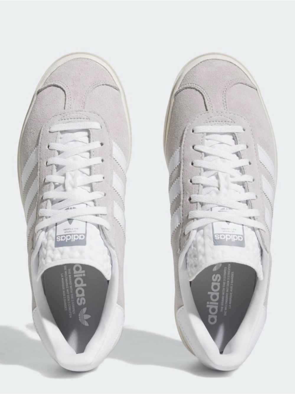 Adidas Gazelle Suede Sneakers in Light Gray and White